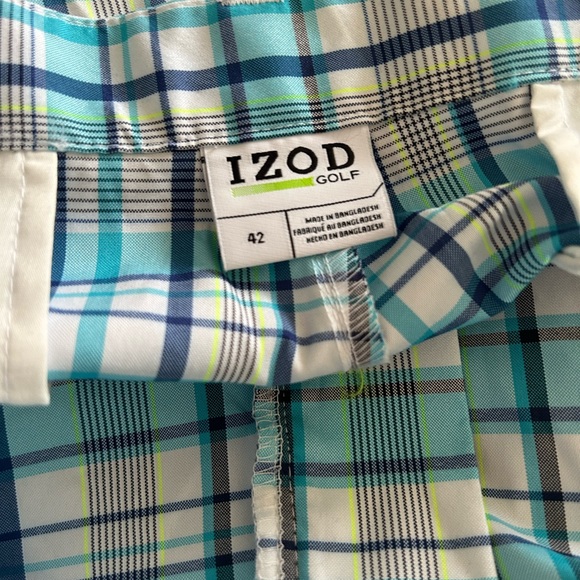 IZOD mens size 42 plaid golf / casual shorts - Picture 5 of 5